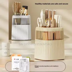 Multi-Functional Rotating Knife Utensil Rack