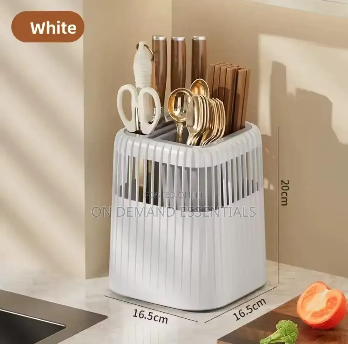 Multi-Functional Rotating Knife Utensil Rack