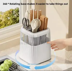 Multi-Functional Rotating Knife Utensil Rack