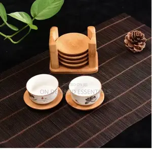 High Quality Elegant Bamboo Coaster Set