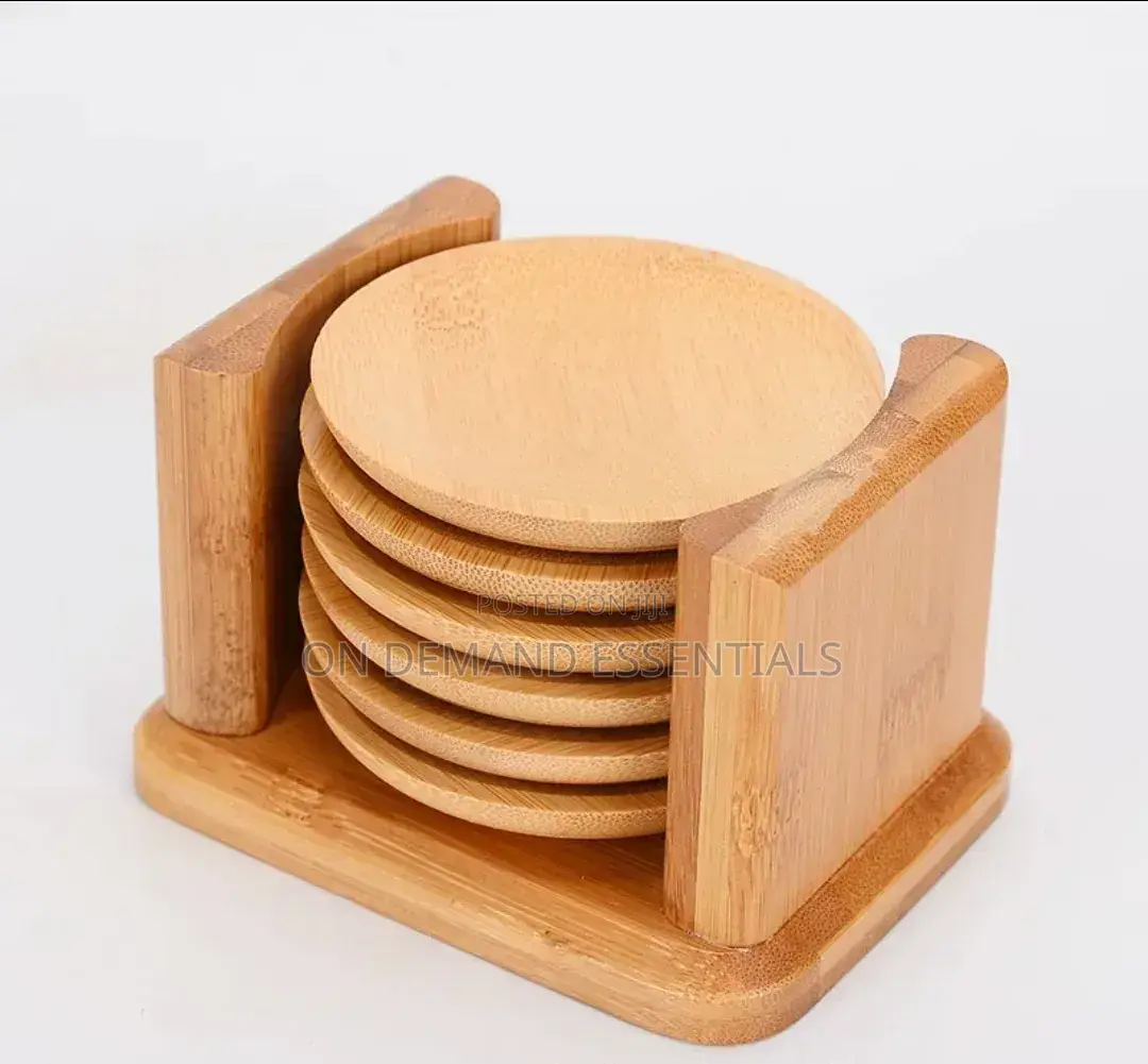 High Quality Elegant Bamboo Coaster Set
