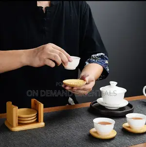 High Quality Elegant Bamboo Coaster Set