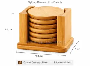 High Quality Elegant Bamboo Coaster Set