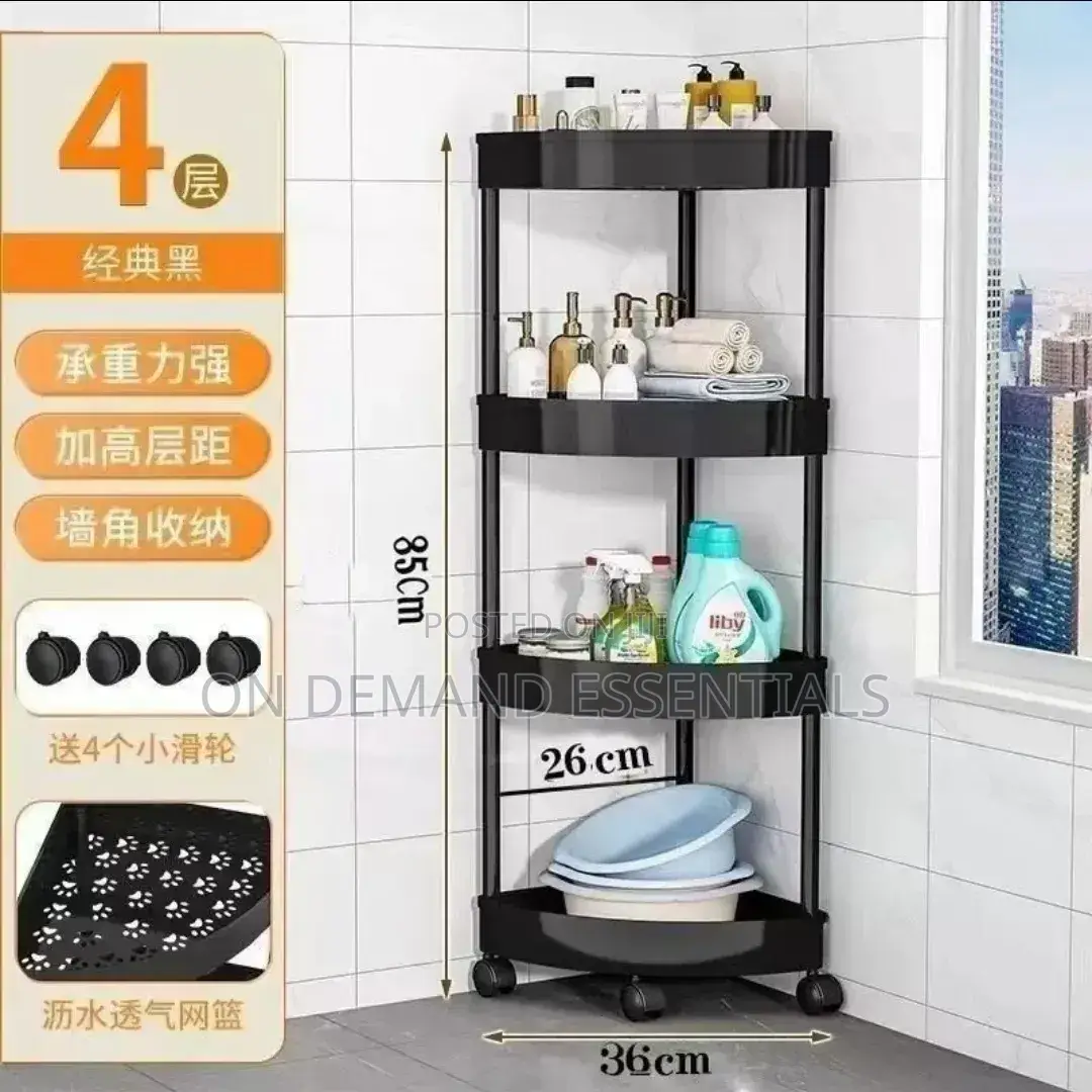 4 Tiers Corner Storage Rack Multi-Functional