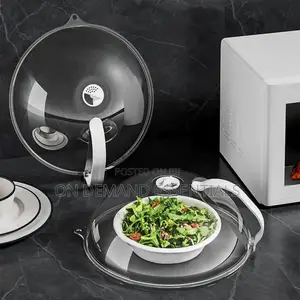 Heavy Microwave Food Cover With White Handle