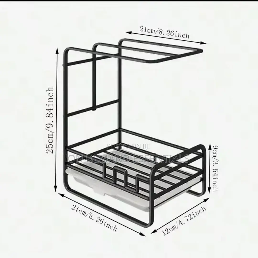 Metallic Sink Caddy With a Draining Tray Stand Alone
