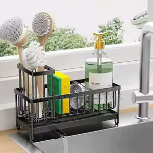 Sink Caddy With Water Draining Tray Sink Sponge Detergent Storage Rack