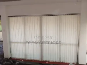 Off-White Curtain Blinds Professional Installation of Office Curtains