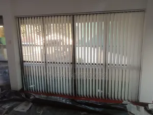 Off-White Curtain Blinds Professional Installation of Office Curtains
