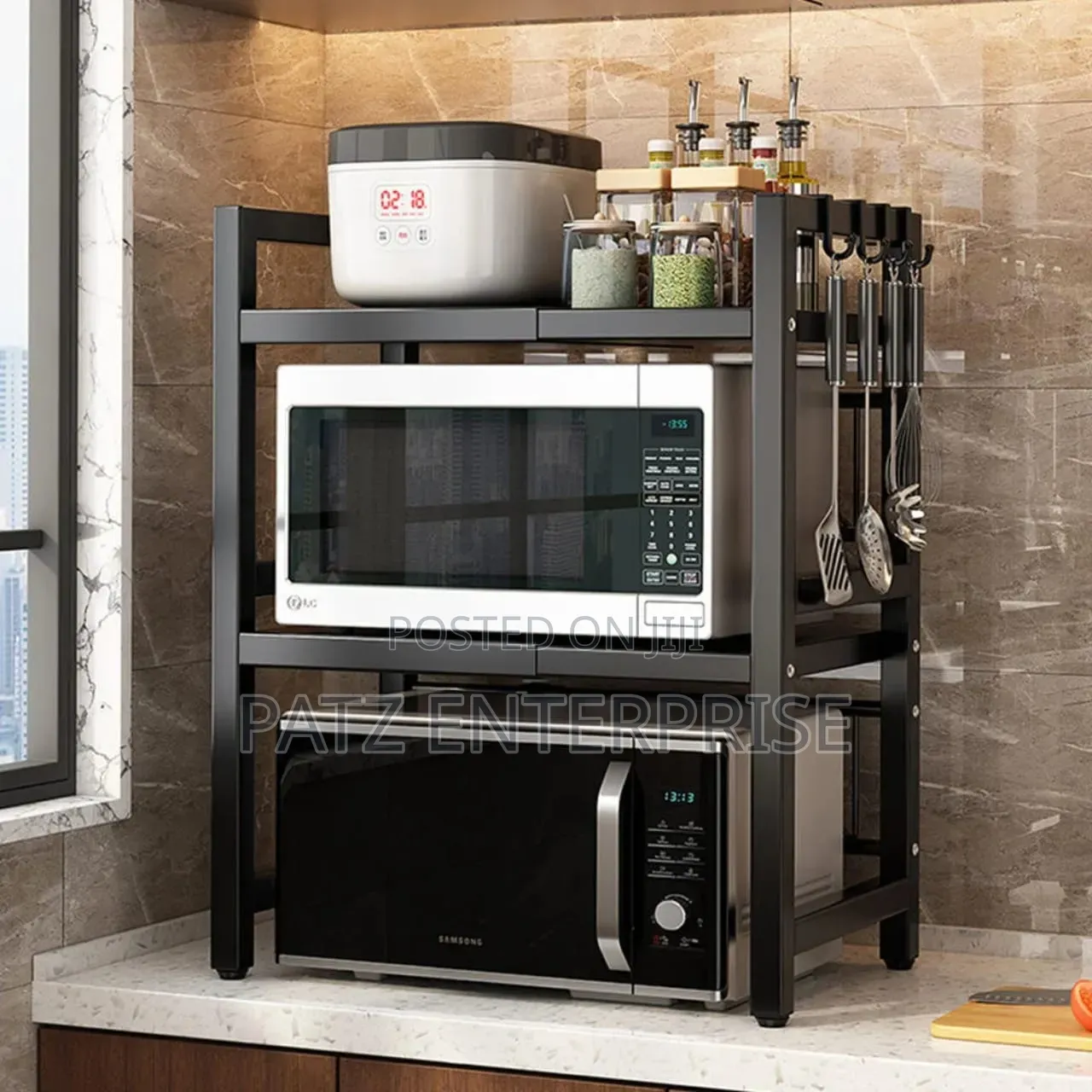 Two Tier Expandable Microwave Organizer