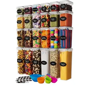 24pcs Bpa Free Airtight Plastic Containers Stackable