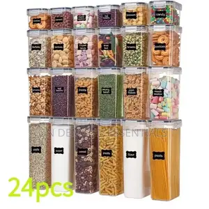 24pcs Bpa Free Airtight Plastic Containers Stackable