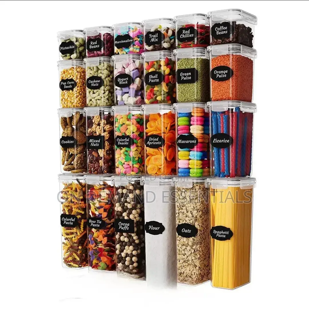 24pcs Bpa Free Airtight Plastic Containers Stackable