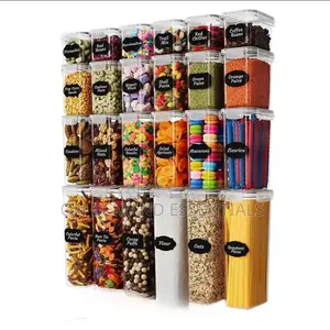 24pcs Bpa Free Airtight Plastic Containers Stackable