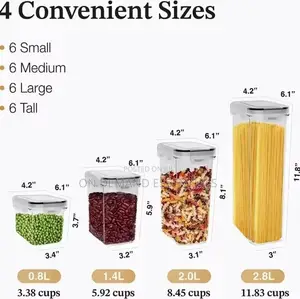 24pcs Bpa Free Airtight Plastic Containers Stackable