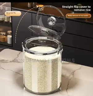 Acrylic Airtight Transparent Rice Bucket With Flip-Top Lid