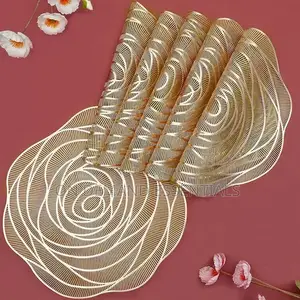 Rose Flower PVC Table Mats Set of 6 High Quality