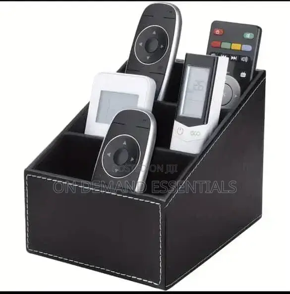 Multi-Compartment Leather Desk Organizer /Remote Organizer