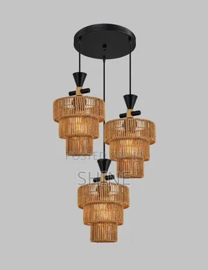 3 Light Woven Rope Pendant Chandelier