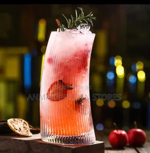 Vertical Stripped Glassware Crescent-Shaped Transparent 6pcs