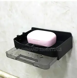 Soap Dish With Drain Tray +2 Hooks