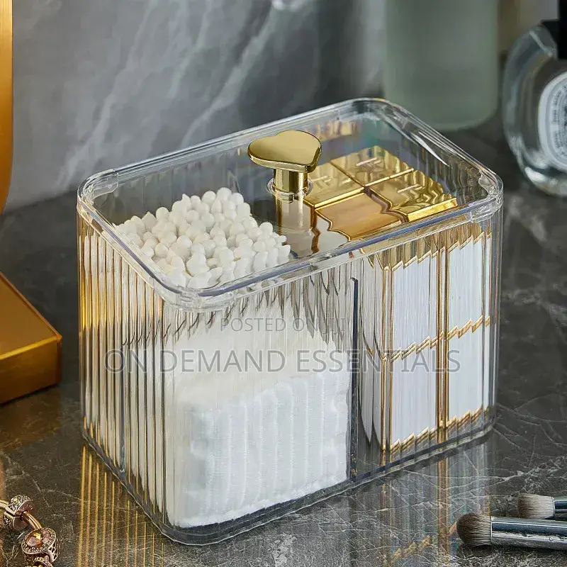 3-Compartment Clear Acrylic Earbud/Multipurpose Organizer