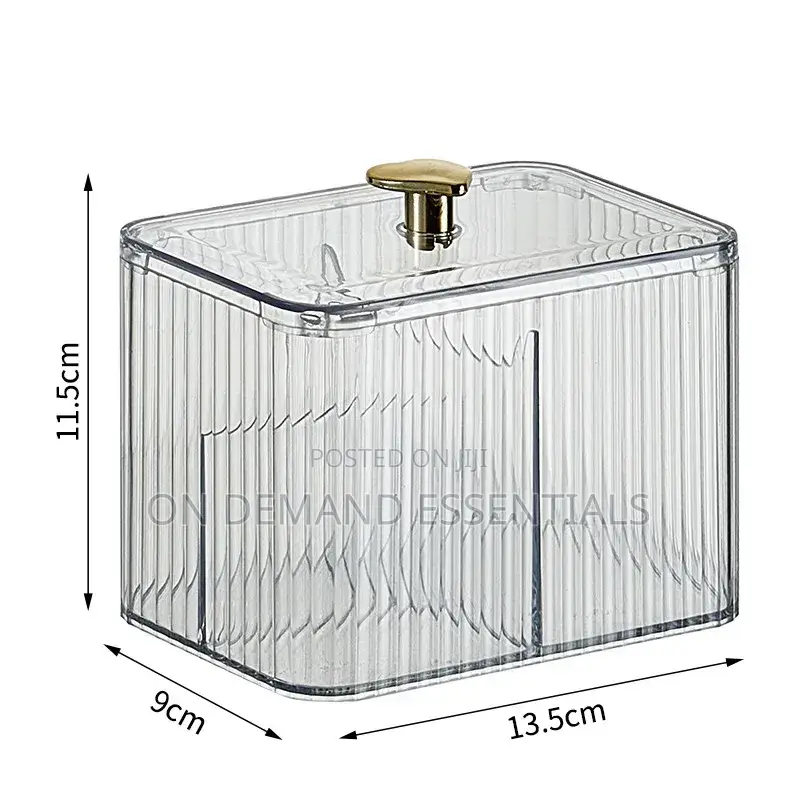 3-Compartment Clear Acrylic Earbud/Multipurpose Organizer