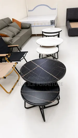 Modern Black White Nesting Coffee Table 2- In -1