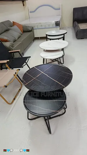 Modern Black White Nesting Coffee Table 2- In -1