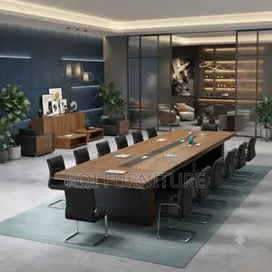 Boardroom Table; 3 Meter Brown Top Executive Office Meeting Table