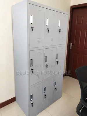 9 Locker Modern Staff Cabinet
