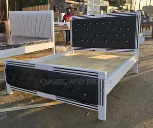 5x6 Modern White and Black Bed