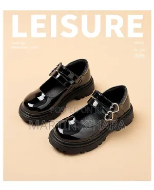 Girls Wetlook School Shoes (Size 26-36)