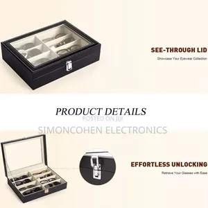 8 Slots High Quality PU Leather Sunglasses Organizer Box