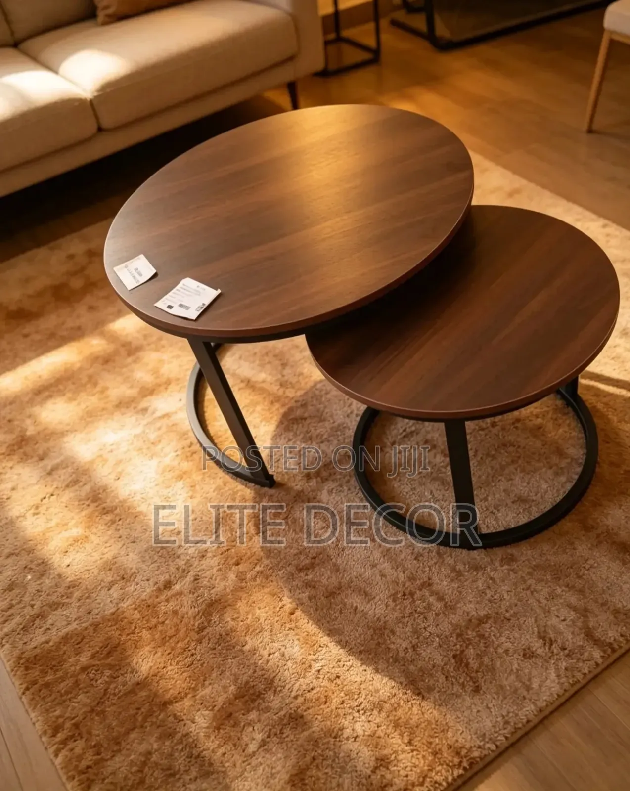 Modern Wooden Nesting Coffee Table – Marble Effect MDF Luxury Design