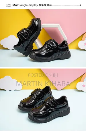 Boys Wetlook School Shoes (Size 27-38)
