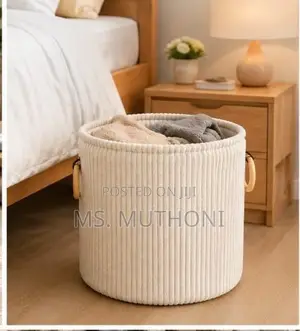Corduroy-Textured Storage and Laundry Baskets