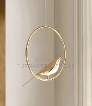 Luxurious Gold and White Circular LED Bird Hanging Light