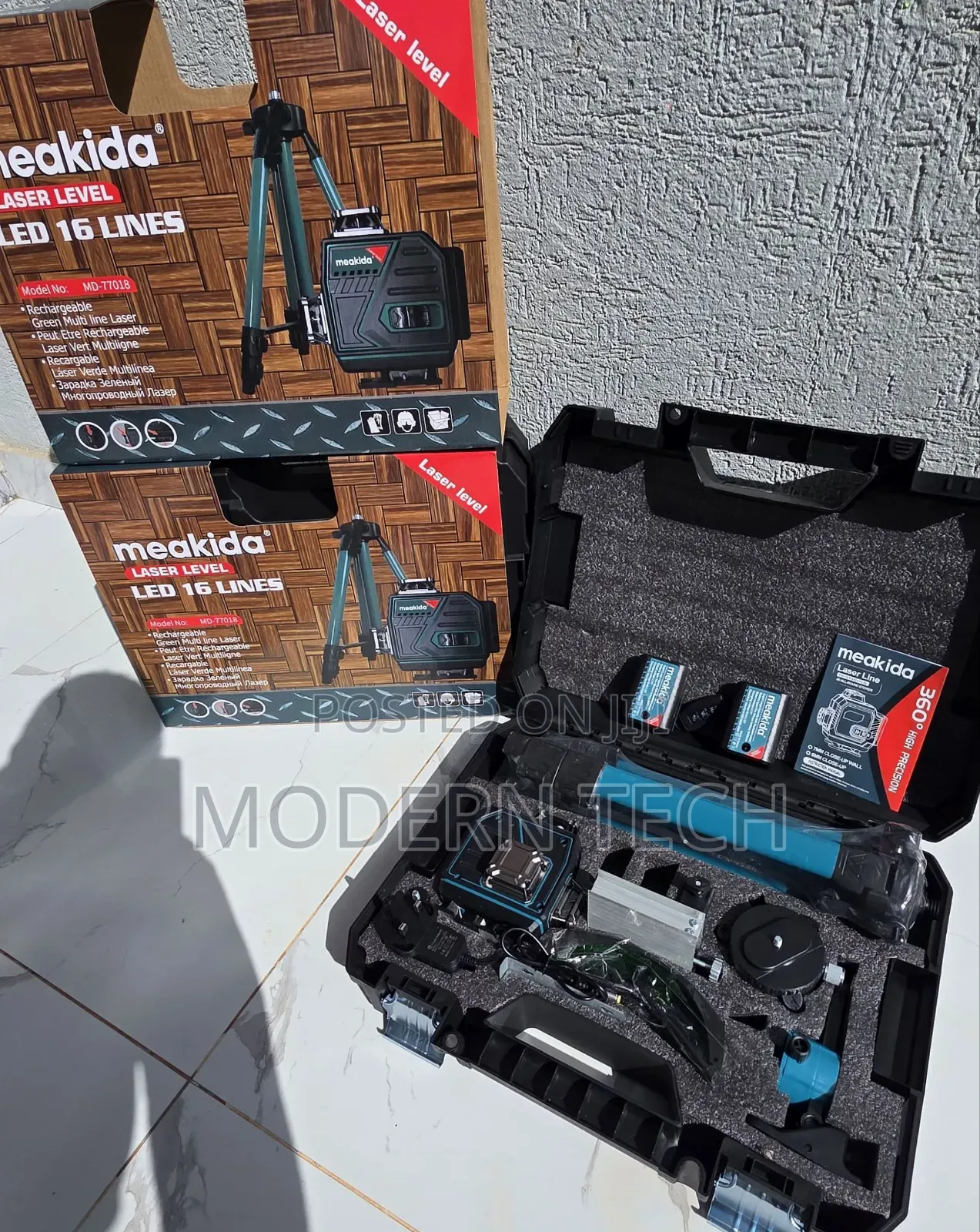 Meakida High Precision Green Laser Level – 16 Lines, 360° Coverage