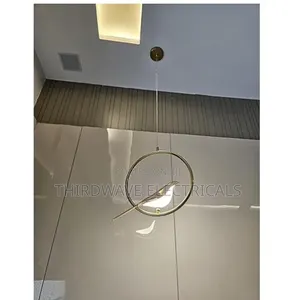 Vintage Gold and White Circular LED Bird Hanging Light Pendant