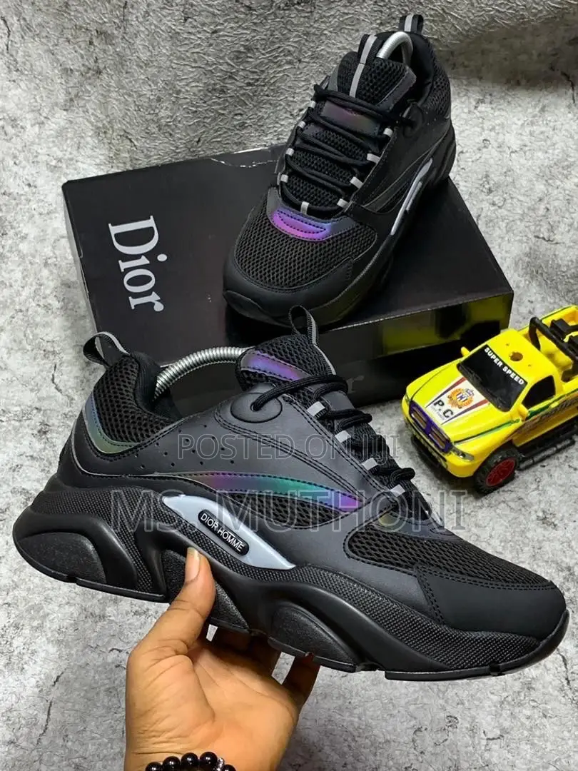 Dior B22 Reflective Black Sneakers Size 40-45