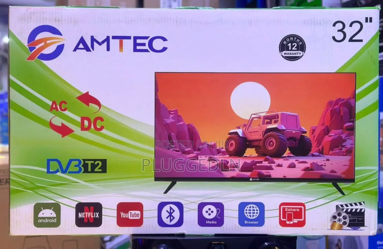 Amtec 32" Smart TV AC and DC Power