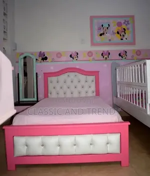 4x6 Pink and White Kids Mocket Bed ( All Sizes Available)
