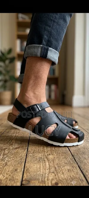 Unisex Premium Cork Footbed Leather Sandals – Classic Fisherman Style
