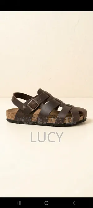 Unisex Premium Leather Fisherman Sandals – Classic Cork Footbed Design