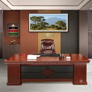 Office Desk; 1.8 Meters Executive Mahogany L Shape Office Desk