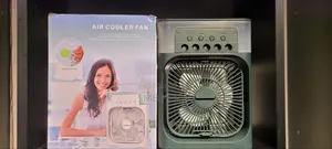 2 in 1 Air-Cooler Fan With 7 Led Colore-Green