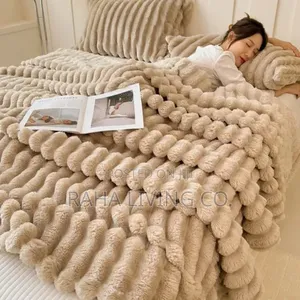 Modern Plain Striped Woven Flannel Fleece Blanket