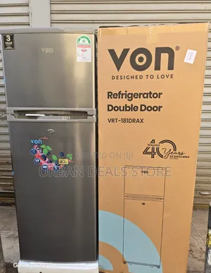 VON VRT-181DRAX Double Door Refrigerator – 181 Litres