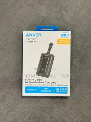 Anker Zolo Power Bank , 30W With 13.7 Cm Built-in USB-C Cable